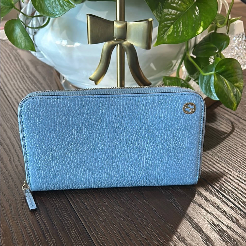 Gucci Light Blue Leather Wallet